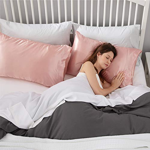 Juego De Fundas Para Almohada Satin Color Rosa 50cmx66cm