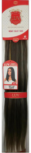 Extension De Cabello Eve Luv Remy 22 PLG 100% Natural 2/613 Color #4/613 Castaño Medio Con Beige