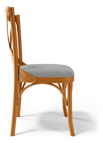 Kit 4 Cadeiras Sala Jantar Living Estofada Ávila Suede Cinza