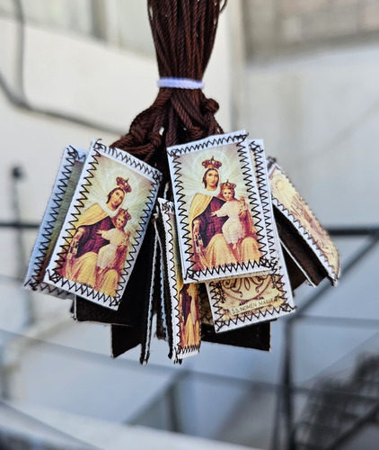 12 Escapulario Virgen Del Carmen Estampados En Alta Calidad