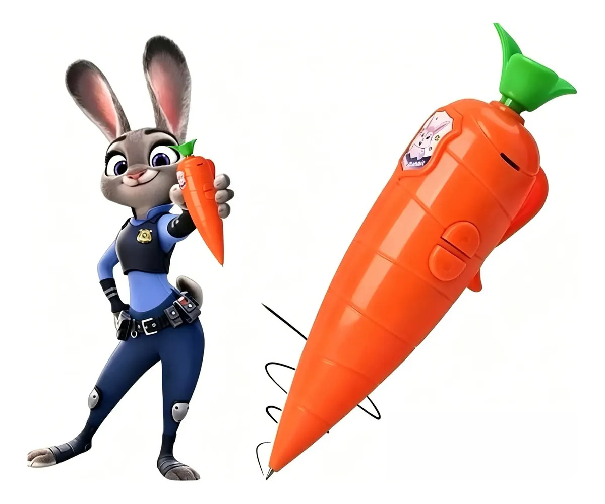 Bolígrafo Zanahoria Grabador De Voz Finnick Zootopia Cosplay Naranja