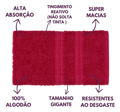 Toalha De Banho Soft Avulso Alta Absorção Grande Felpuda 1pç Cereja