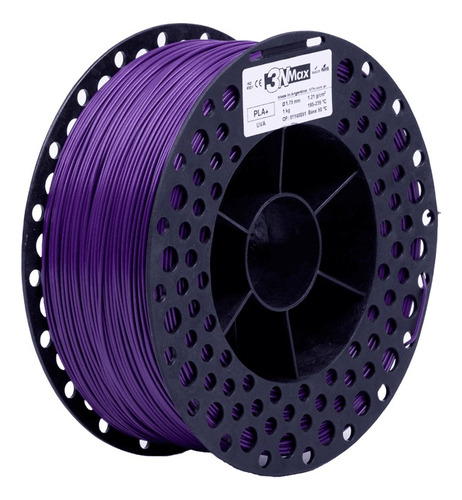 Filamento 3d 3nmax Pla+ 1.75mm 1kg Filamento Impresion 3d Color Uva