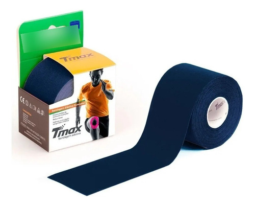 Bandagem Elástica Funcional Adesiva Tmax Cor Azul-marinho