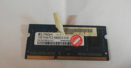 Memoria Ram Ddr3 1 Gb 1rx8 Pc3 1600s Elpida