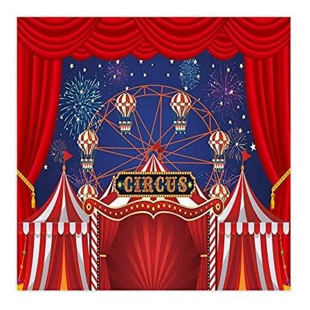 Allenjoy 7x5ft Red Circus Tent Backdrop For Birthday Q27lf