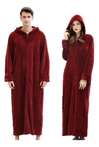 Pijama For Hombre Y Mujer, Camisón Con Capucha Y Franela Co