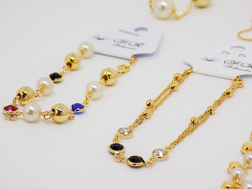 Atacado Pulseira Feminina Com 5 Folheado Revenda Nf