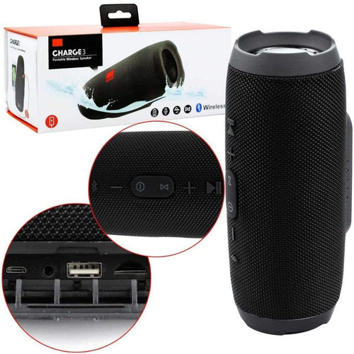 Caixinha De Som Boombox Carge3+ Bluetooth Sem Fio Portátil