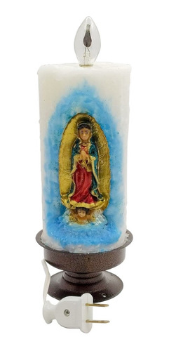 Vela Eléctrica Tipo Llama Virgen De Guadalupe