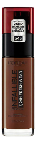 Base de maquillaje L'Oréal Paris Infallible Fresh Liquid Foundation tono 545 ebony - 30mL