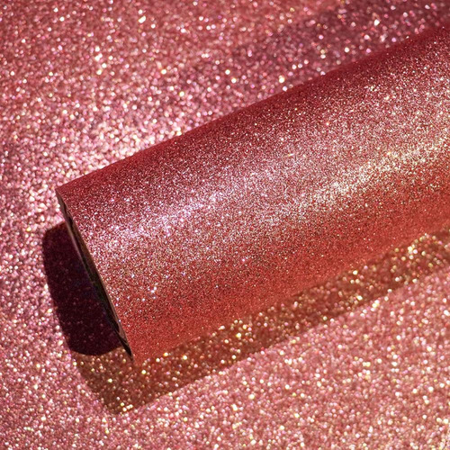 Veelike Shimmer Rose Gold Glitter Wallpaper Roll 15.7''x354'