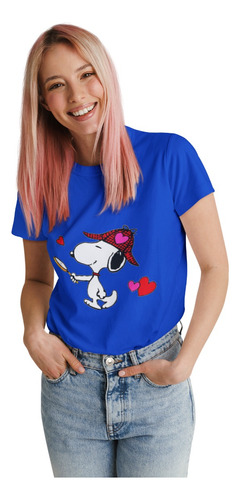 Polera Snoopy Charlie Brown Detective Algodon Estampado