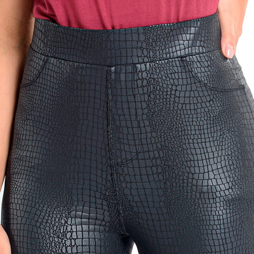 Legging Efecto Cuero Diseño Animal Print Caffarena - Mujer