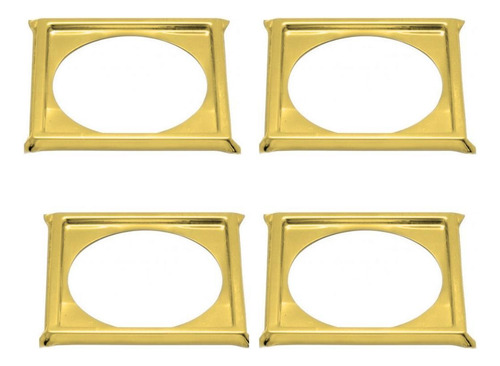 Kit 4 Porta Grelha Caixilho Ralo Click 10x10 Inox Dourado