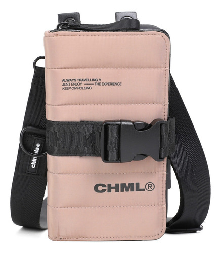 Billetera Vertical Chimola Organizador Tarjetero Nailon Color Vison Diseño De La Tela Liso