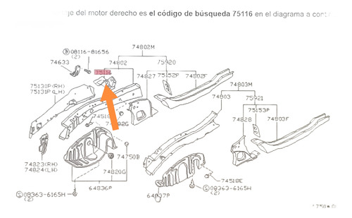 Base De Soporte De Motor Derecho Tsuru I 84-87