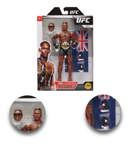 Brinquedo Boneco Articulado Lutador Israel Adesanya Ufc 17cm