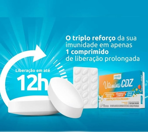 Suplemento Alimentar Equaliv Vitamina Cdz Zinco 30comps