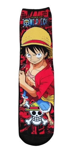 Calcetas Sublimadas Unisex Dibujos Animados Anime Caricatura One Piece (monkey D. Luffy) Unitalla Adulto