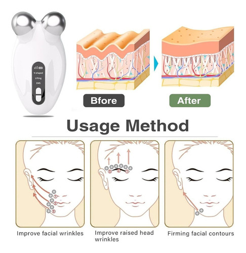 X Masajeador Facial De Microcorriente Para