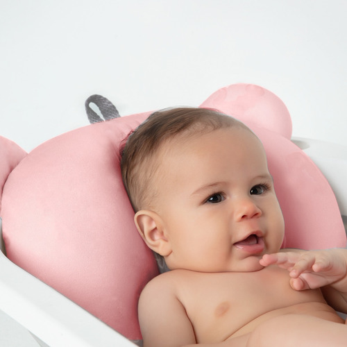 Imagem 2 de 10 de Almofada De Banho Banheira Bebê Menino Menina Azul Rosa Buba
