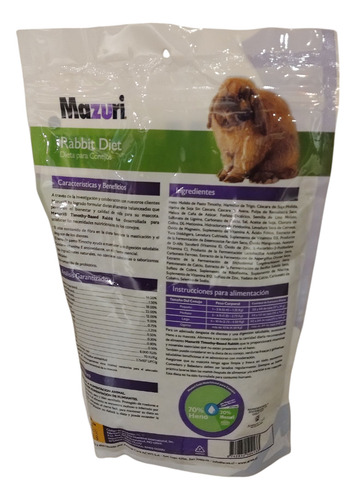 Mazuri Timothy Rabbit Diet 1 Kg Alimento Conejo