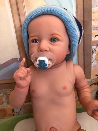 Bebê Reborn Menino 100% Silicone Pode Dar Banho