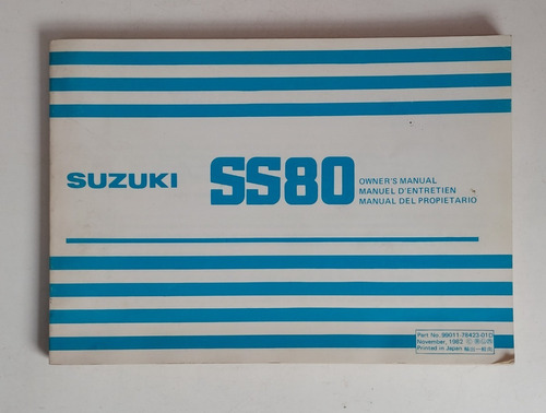 Manual Del Propietario Suzuki Ss 80