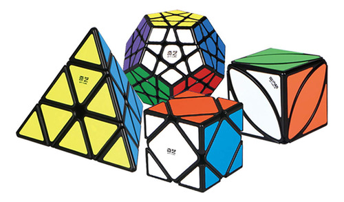 Ahyuan - Juego De 4 Cubos Mgicos (4 Unidades, 3 X 3 X 3 Pirm