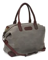 Comprar Bolso Tela Cuero Unisex Playero Cartera Valija Lona Briganti Color Marrón Diseño De La Tela Tela Y Cuero
