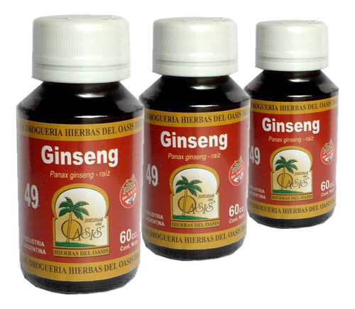 Tintura Madre De Ginseng Hierbas Del Oasis Pack X 3 Unidades Ginseng