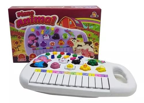 Brinquedo Piano Infantil Morango Com Som Animais Fazendinha em