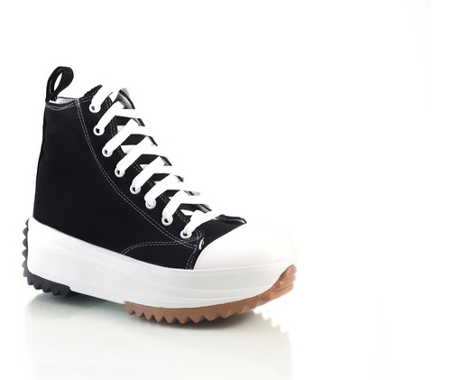 Tenis Bota De Lona Con Plataforma Chunky Tipo Chuck Taylor