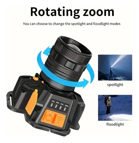 VAKRNY Lámpara LED Minera Recargable Impermeable, Batería Integrada, Sensor Inducción, 10H Duración, Ideal para Trabajo Nocturno, Emergencias, Camping y Minería Con 3 Modos Luz Amarilla