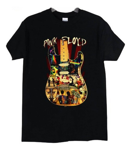 Pink Floyd Guitar polera negra Manga Corta Hombre