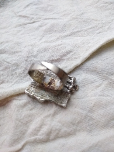 Anillo Vintage Del 60 Plateado