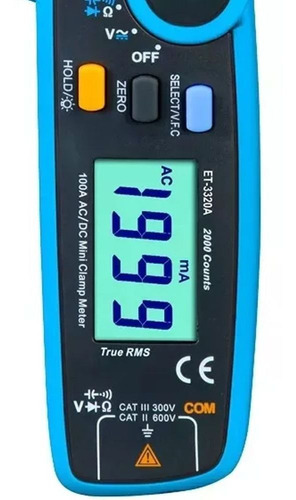 Imagem 6 de 6 de Alicate Amperímetro Digital Cat Iii - Et-3320a Minipa
