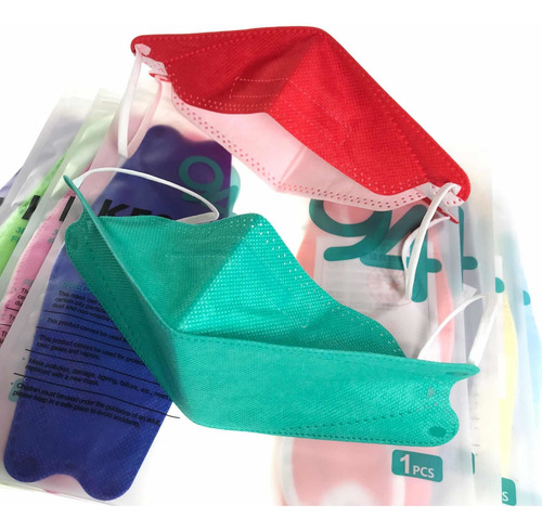 Imagen 6 de 9 de Cubrebocas Kf94 Mascarillas 3d Colores 10pzs Filtración 94%