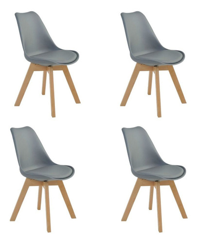 Kit 4 Cadeiras Para Sala De Jantar Saarinen Wood Espresso Wt