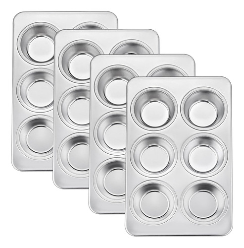 Juego De 4 Moldes Y 6 Tazas Para Hornear Acero Inoxidable