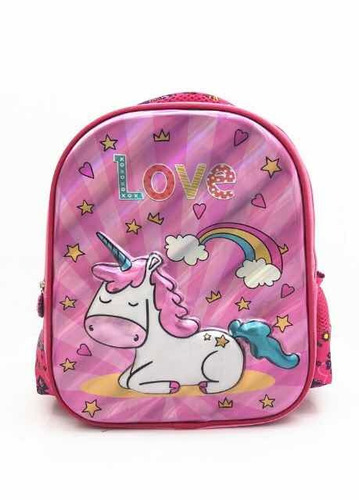Imagen 2 de 4 de Mochila Unicornio Jardín 12 Pulgadas Duendesyprincesas