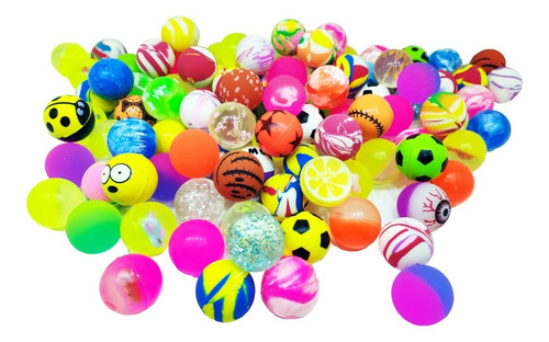 10 Pelota Saltarina Fluo P/ Bolsita Piñata Souvenir Cotillon