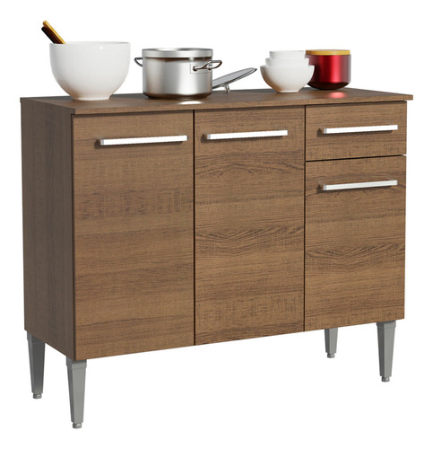 Mueble De Cocina Madesa Emilly 1.05m Con Bacha Marrón