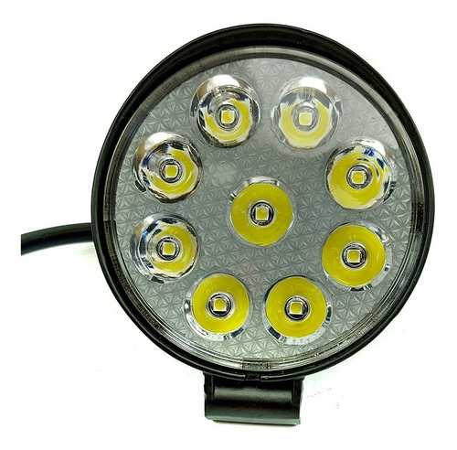 Imagen 3 de 4 de Faro Farol Caminero Redondo 9 Led 75mm