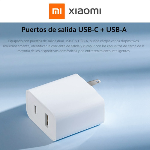 Xiaomi Cargador Rápido 33w Dual: Usb + Usb-c * 100% Original