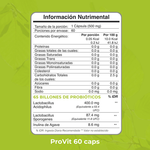 Biobo Labs Biocore Provit 60caps Sabor Sin Sabor
