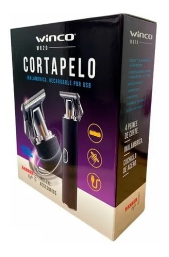 Cortapelo Winco W820 Inalambrico Negro Recargable