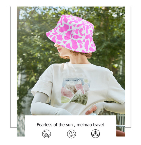 Sombrero Moderno Con Estampado De Vacas, Protector Solar, So