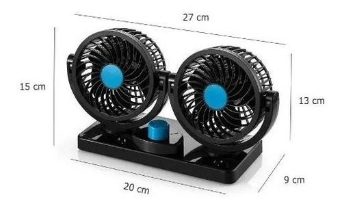 Imagen 3 de 7 de Ventilador Mini Doble 12v 24v 5 Aspas Oregon 4 PuLG Auto 4x4